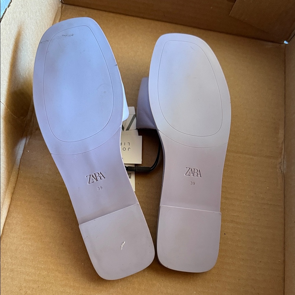 Zara Women's Lavender Slide Sandals - Picture 3 of 3